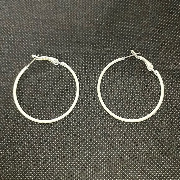 White hoop earrings   - Picture 1 of 3